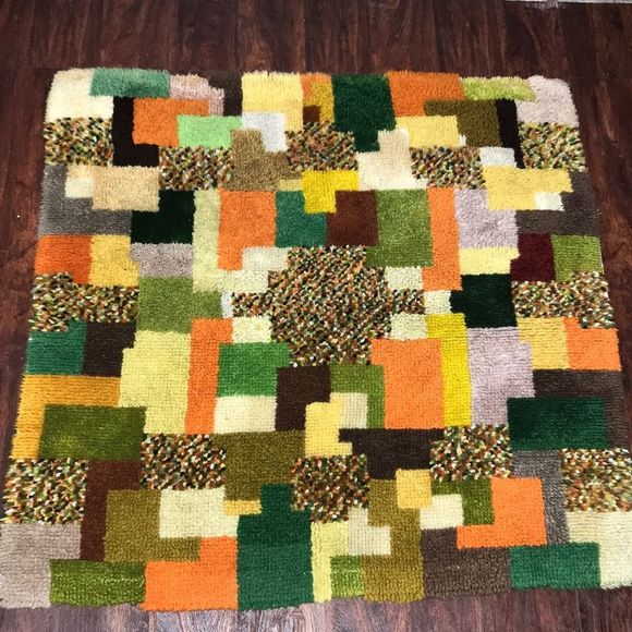 Vintage Other - Vintage 60s handmade geometric rug / wall hanging